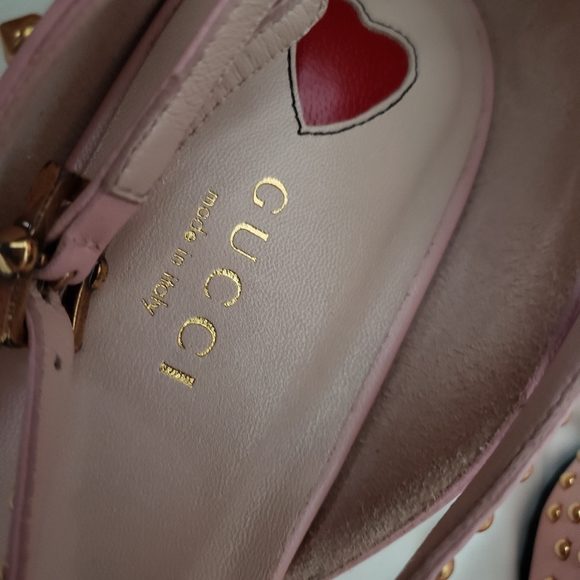 GUCCI Malaga Kid Studded Pointed Toe Unia Flats - Picture 12 of 16